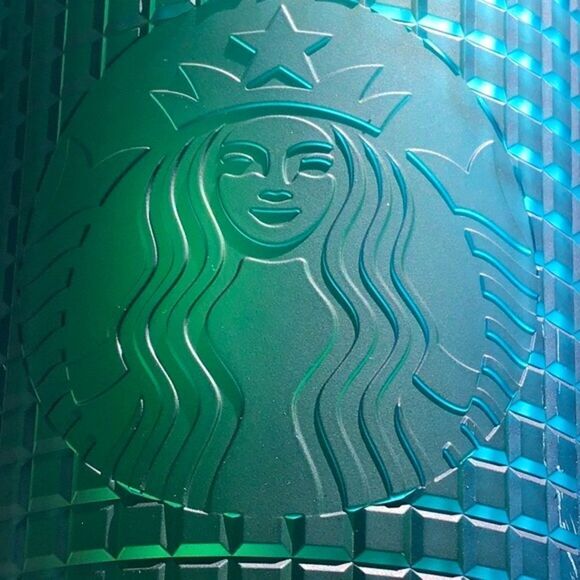 Starbucks Dining 2022 Blue Green Textured Grid  24 0z. Venti Cold Cup Tumbler - Picture 3 of 12